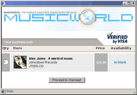Shopping Demo Screen 1