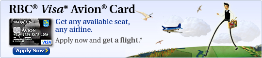 RBC Visa* Avion&reg; card. Get any available seat, any airline. Apply now and get a flight.&dagger; 