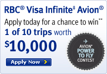 Visa Infinite Avion - Apply today for a chance to win 1 of 10 trips worth 10,000