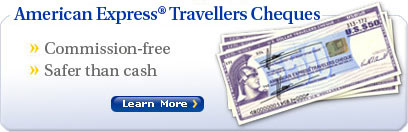 American Express Travellers Cheques : Commission-free, Safer than cash : Learn More