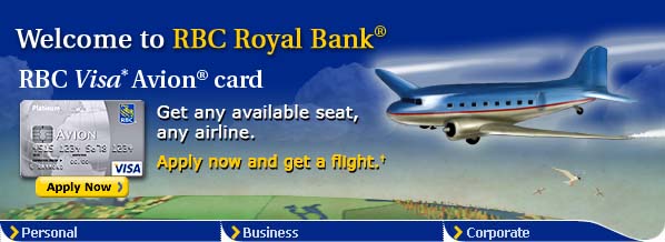 Welcome to RBC Royal Bank&reg; RBC Visa* Avion&reg; card. Get any available seat, any airline. Apply now and get a flight.&dagger;