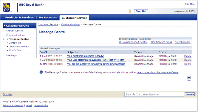 Message Centre Image