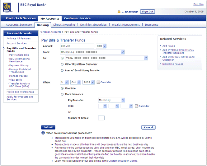 Pay Bills Transfer Funds Image