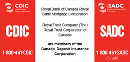 Royal Bank of Canada, Royal Bank Mortgage Corporation, Royal Trust Company (The), Royal Trust Corporation of Canada are members of the Canada Deposit Insurance Corporation