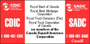 Royal Bank of Canada, Royal Bank Mortgage Corporation, Royal Trust Company (The), Royal Trust Corporation of Canada are members of the Canada Deposit Insurance Corporation
