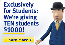 Exclusively for Students: We're giving TEN students $1000! Learn More.