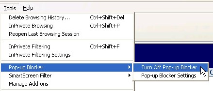 Turn Off Pop-up Blocker