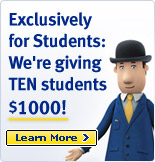 Exclusively for Students: We're giving TEN students $1000! Learn More.