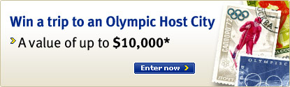Win a trip to an Olympic Host City. A value of up to $10,000. Enter now.