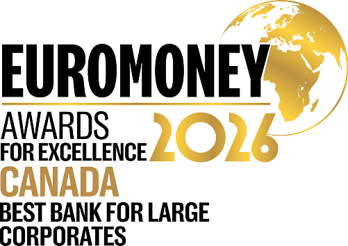 RBC has been recognized by Euromoney Awards for Excellence 2026-Best Bank for Large Corporates in Canada