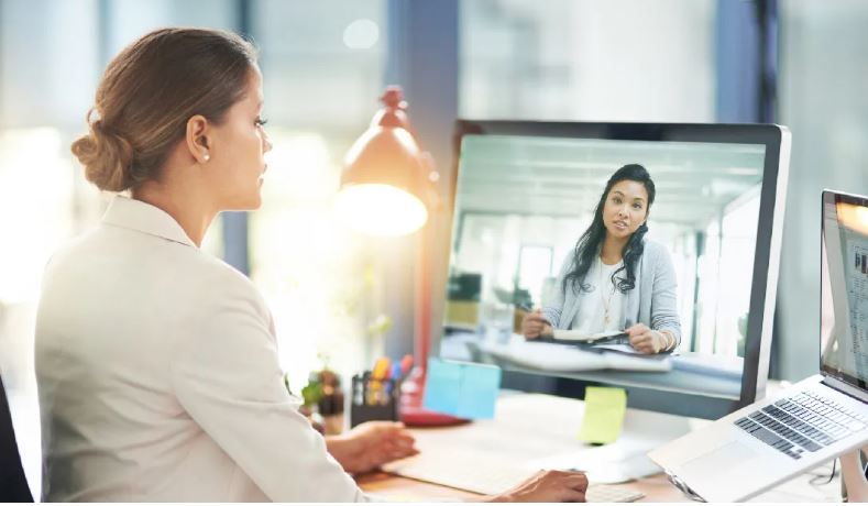 Woman at computer