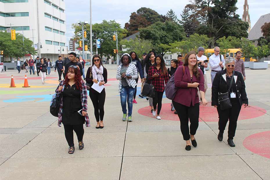 A group of students from Oshawa's at City Idea Lab.