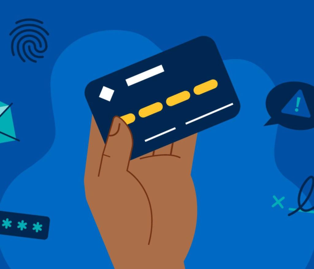 Infographic showing how to keep your credit card information safe at all times, including tips for smart email and smartphone use.