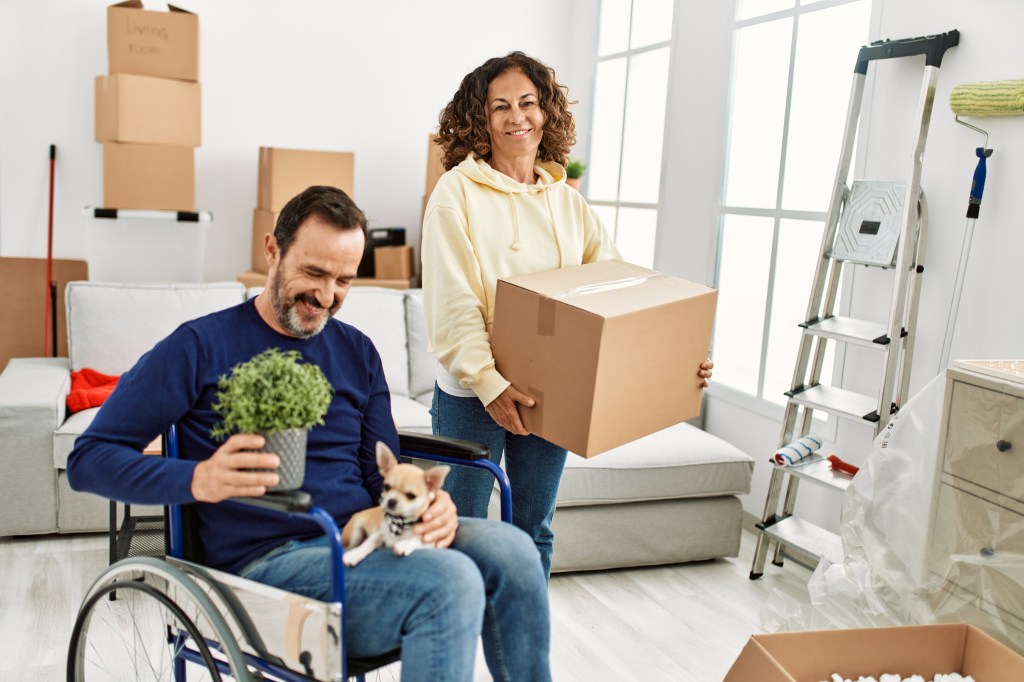 Couple moving