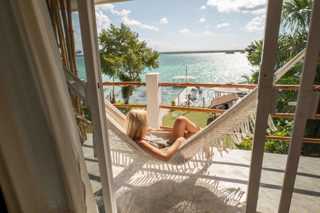 Woman on hammock