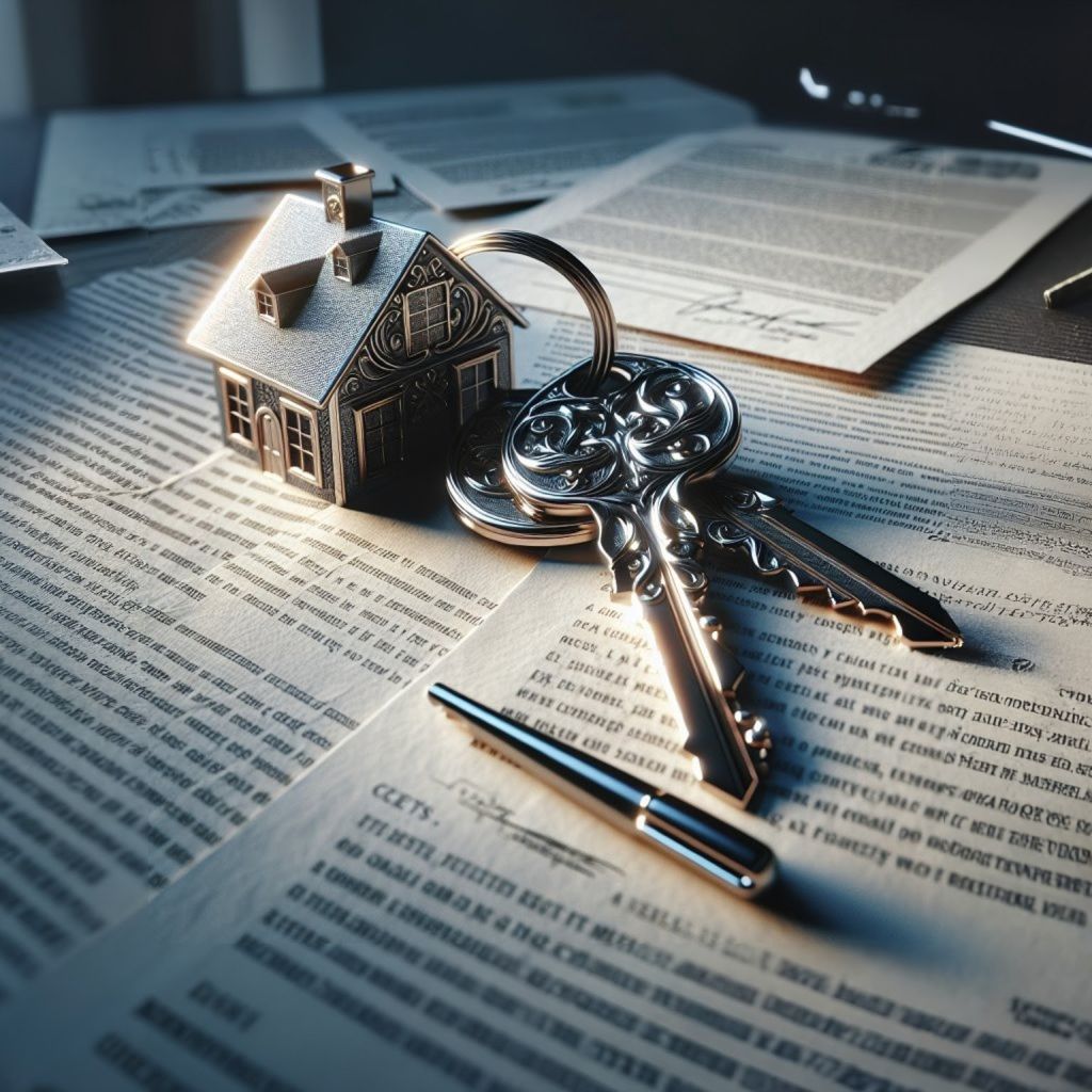 set of house keys placed on top of minature house