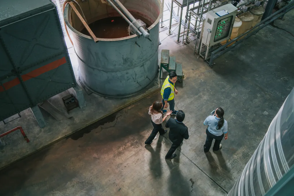 Workers in a manufacturing plant