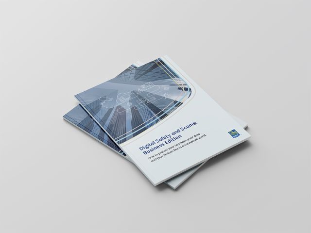 Paperback booklet on a table.