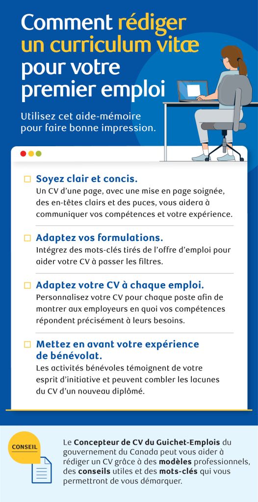 Conseils pour rédiger un CV pour votre premier emploi