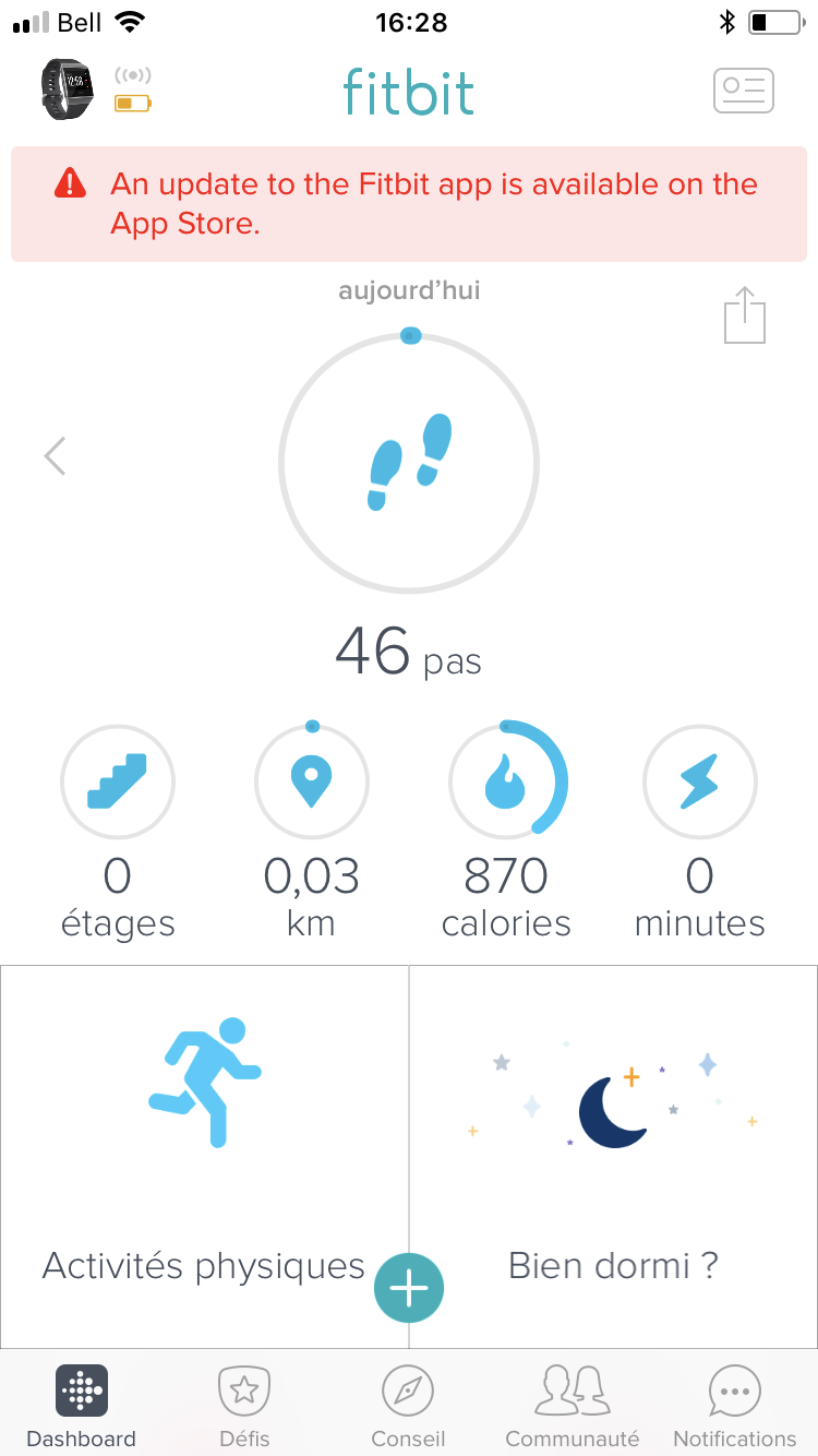 Lancez l’appli Fitbit