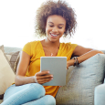 woman on tablet