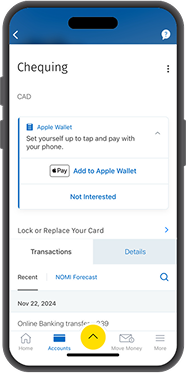 Phone with RBC Mobile app