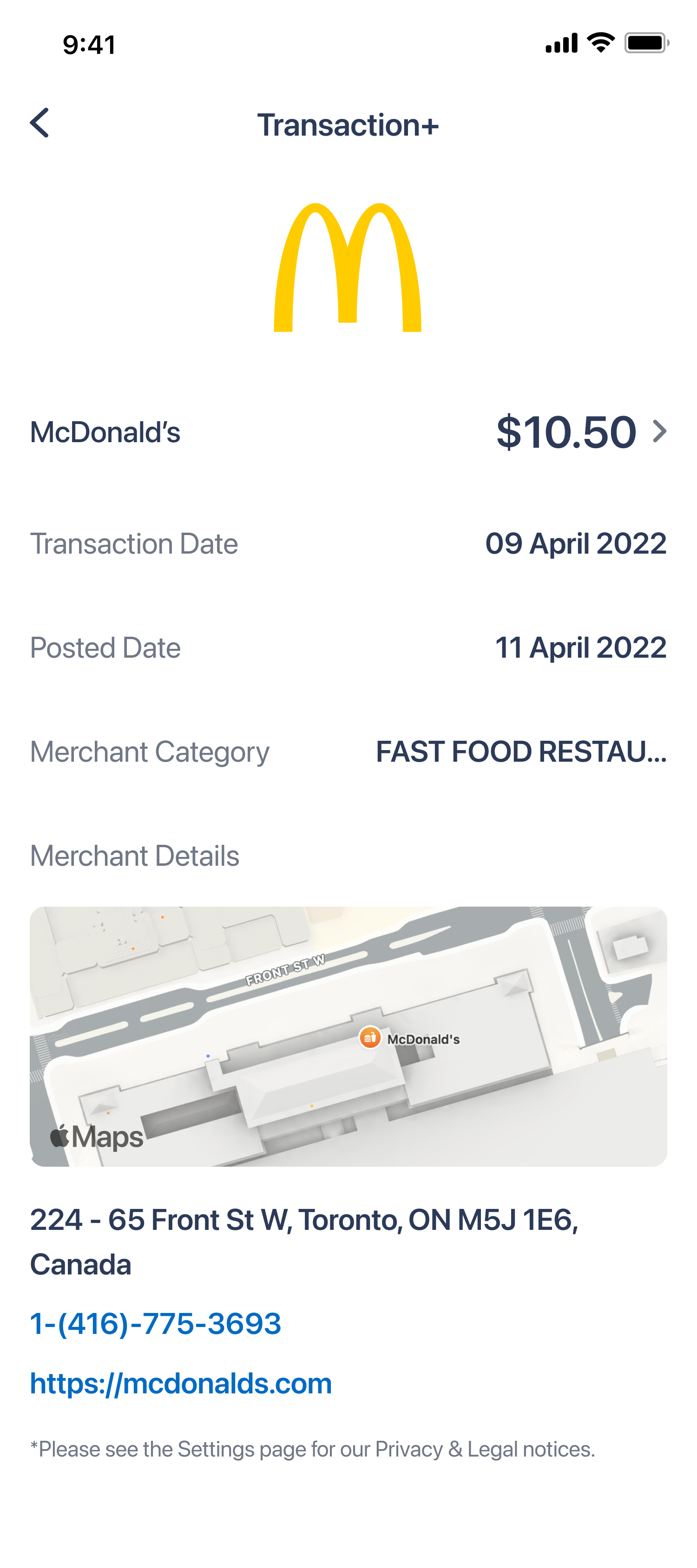 Screenshot of phone showing total cash @ hand